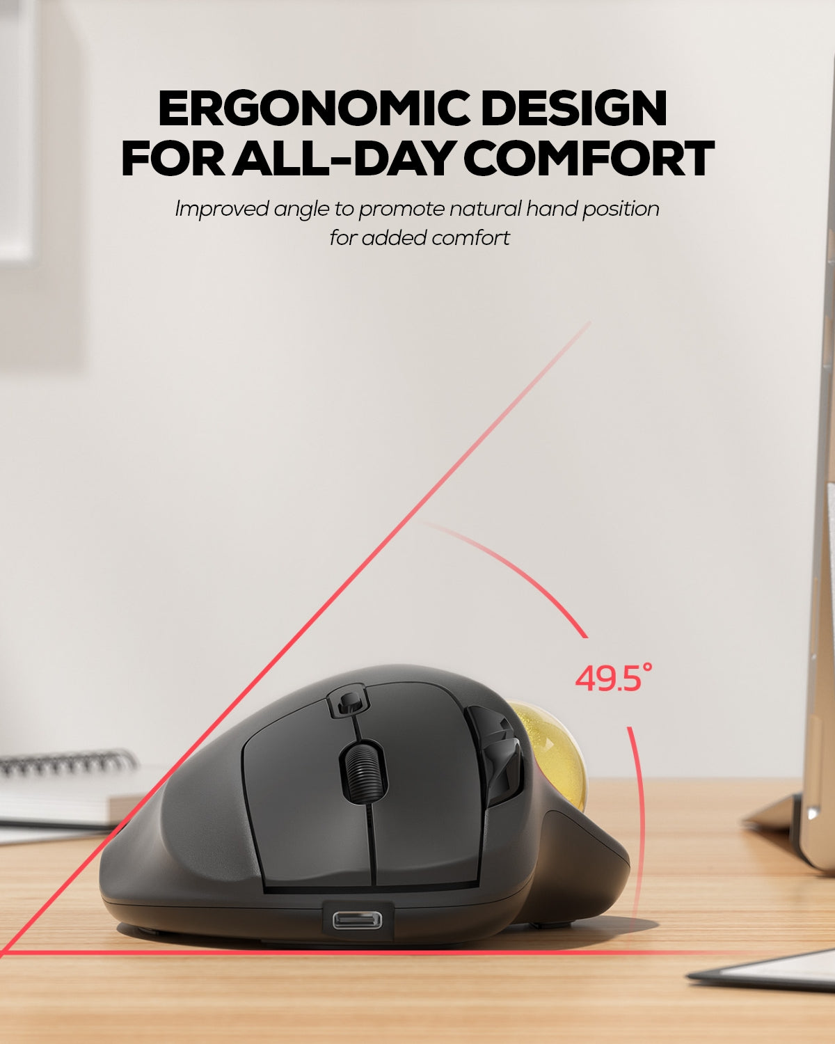 Collection of Nulea M501 Wireless Trackball Mouse in a gallery layout